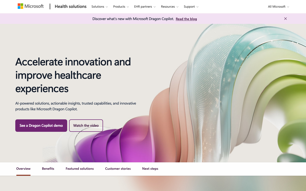 Nuance DAX Copilot by Microsoft — enterprise AI medical scribe with Dragon ambient clinical intelligence